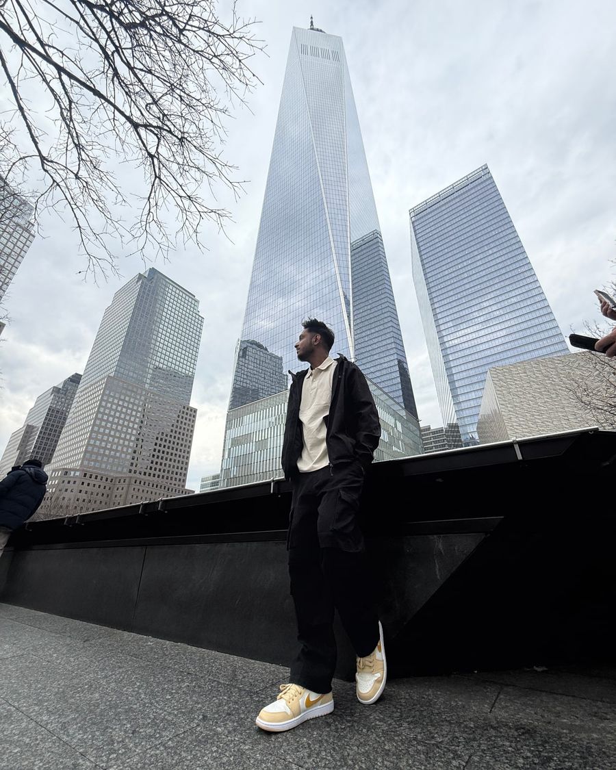 Satyam Chourey outside One World Trade Center, New York